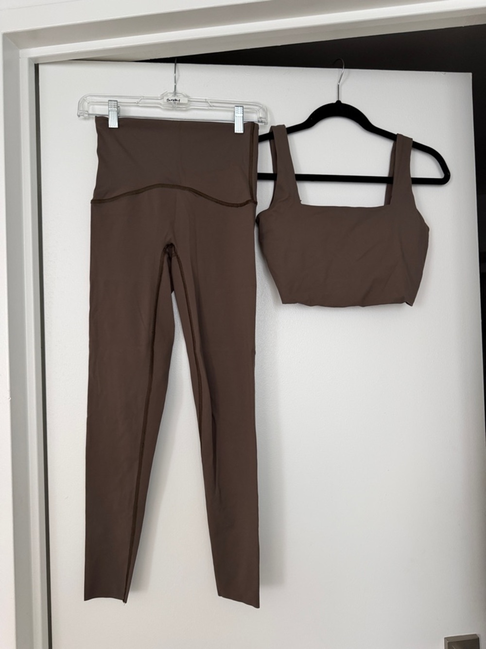 SPANX Two-Piece High-Waist Leggings & Crop Tank Set - Brown